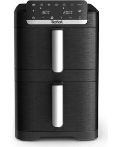 TEFAL Double Basket Airfryer EY7528E0 Easy Fry Crispy Stack Power 2700 W Capacity 6 L + 4 L Black Karstā Gaisa Katli (AirFryer)