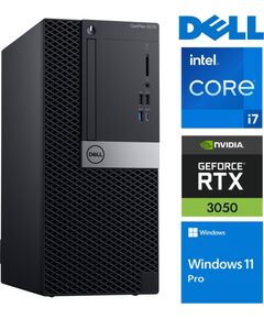 DELL 5070 Tower i7-9700 64GB 1TB SSD M.2 NVME RTX3050 6GB WIN11Pro Atjaunoti personālie datori