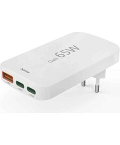 Hama 00125144 charger 65W GaN PD QC 2× USB-C 1× USB-A Telefonu lādētāji 220v