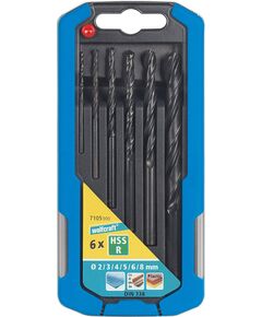 Urbju komplekts metālam Wolfcraft; 2-8 mm; 6 gab. Piederumi urbjiem