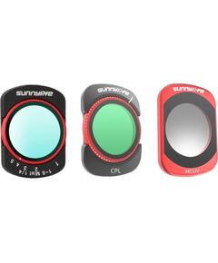 Sunnylife filter set for Osmo Pocket 4/Pocket 3: VND2-32, CPL, MCUV, Black Mist 1/4 Sporta kameru aksesuāri