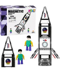LeanToys Klocki Magnetyczne Konstrukcyjne Rakieta Kosmiczna Figurki 26 el. Конструкторы