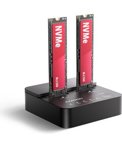 AXAGON ADSA-M2C22L USB-C 20Gbps docking station for 2× M.2 NVMe SSD with disk cloning function without PC Komponenšu aksesuāri