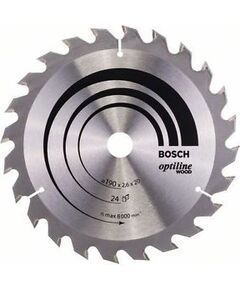 Griešanas disks kokam Bosch OPTILINE WOOD; 190x2,6x20,0 mm; Z24; 15° Zāģripas