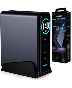 3mk InCharge Desktop Charger Lumin PD3.2 140W QC5PPS AFC FCP SCP 1A4C TFT GaN3 Display Jaunumi - Datori