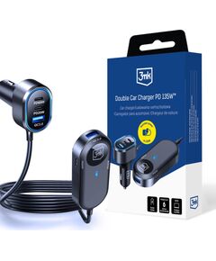3mk Double Car Charger 135W PD QC PPS USB 2A4C Black/Gray Jaunumi - Datori