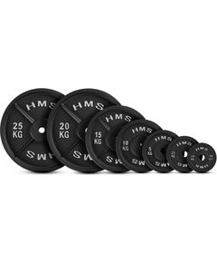 Tērauda svaru disks 30mm TCN20 MELNĀ PLĀKSNE 20 KG HMS Svaru ripas un stieņi