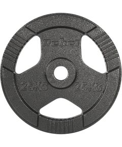 Čuguna olimpiskā svara disks 25 kg, 51 mm caurums, disks ar rokturiem, REBEL ACTIVE Svaru ripas un stieņi