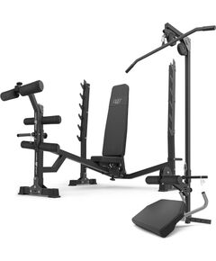 Komplekts MS41_2.0 | Regulējams sols ar statīviem un negatīvu slīpumu + presētāja bikšturi + kāju spiešana - Marbo Sport Скамейки для упражнений
