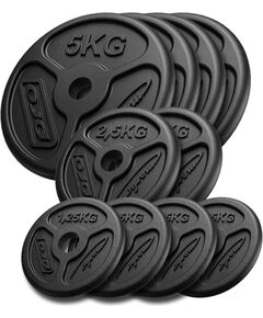 Čuguna svaru diski "slim" 30 kg / 4 x 1,25 kg, 2 x 2,5 kg, 4 x 5 kg - Marbo Sport Hanteles