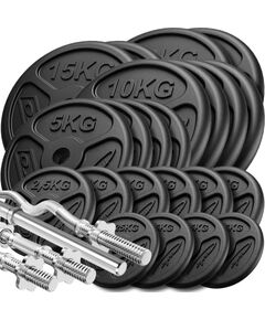 Pastiprinātu stieņu un plāno svaru komplekts 173 kg - Marbo Sport Hanteles