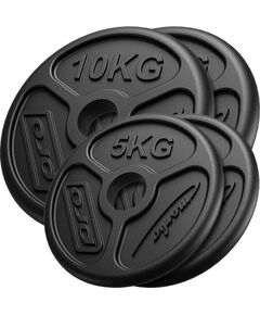 Marbo Sport olimpisko svaru disku komplekts no čuguna 30 kg / 2 x 10 kg + 2 x 5 kg Hanteles