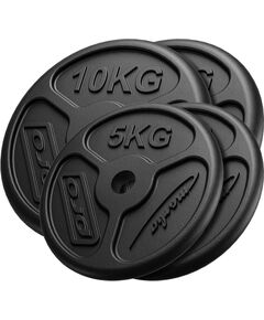 Čuguna svaru disku plāns komplekts 30 kg / 2 x 10 kg + 2 x 5 kg - Marbo Sport Hanteles