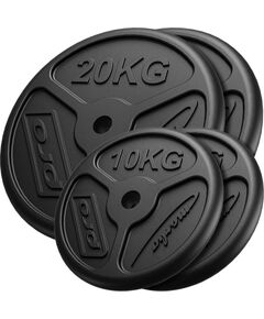 Čuguna svaru disku plāns komplekts 60 kg / 2 x 20 kg + 2 x 10 kg - Marbo Sport Hanteles