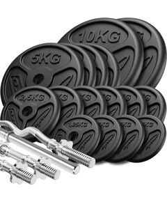 Pastiprinātu stieņu un plāno svaru komplekts 83 kg - Marbo Sport Hanteles