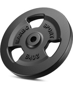Standarta čuguna Tri Grips svara plāksne 20 kg ar ø31 mm urbumu - Marbo Sport Hanteles