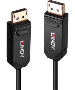 Lindy Fiber Optic Hybrid DisplayPort 2.0 UHBR10 cable (black, 10 meters, AOC cable, 8K 60Hz) Dažādi vadi