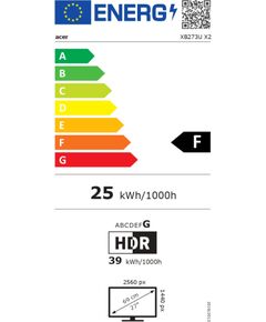 Acer Predator XB27QX Ergo 69cm 27'' QHD ZeroFrame IPS 210Hz FC 16:9 1ms/0.5ms(GTG, Min.) 400nits 2xHDMI(2.1) DP MM Audio Out Acer HDR400 Fre Acer LED / LCD мониторы