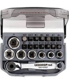 Muciņu ar uzgaļiem komplekts Gedore 3300026; 1/4''; 6-13 mm; 23 gab. Механические инструменты