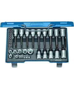 Muciņu ar uzgaļiem komplekts Gedore 6129440; 1/4''+1/2''; 34 gab. Механические инструменты