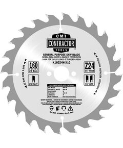 Griešanas disks kokam CMT Contractor; 216x2,4x30; Z48; -5° Zāģripas