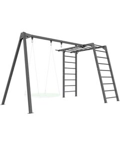 PREMIUM kāpnes - MO-016 + PREMIUM 2 stāvu šūpošanās statīvs kāpnēm - MO-018 - Marbo Sport. Dārza šūpoles