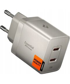 TĪKLA LĀDĒTĀJS  SPIGEN EE472EU-GAN ESSENTIAL 2-PORT NETWORK CHARGER 47W NATURAL TITANIUM Jaunumi - Datori