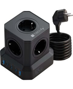 TĪKLA LĀDĒTĀJS Techly GaN Power Cube 230V 65W 3x USB-C 2x USB-A Новинки Компьютерная техника