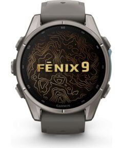 Garmin   Fenix 9 – 43 mm
Titanium with fog gray silicone band Smart-Watch Pulksteņi