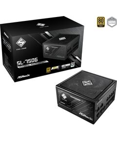 ASRock Steel Legend SL-750G, PC power supply black, 1x 12-pin high power GPU, 2x PCIe, cable management, 750 watts Datoru barošanas bloki