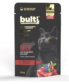 Bulti Superfood dla kota mielonka - wołowina z żurawiną i kocimiętką 100g Barība