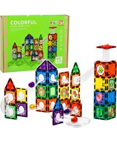 LeanToys Klocki Magnetyczne Konstrukcyjne Tor Dla Kulek STEM Dinozaury 92 el. Konstruktori 