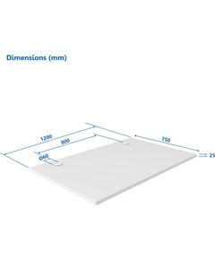 Up Up Table top M White, 1200x750x25mm (Laminated particle board) Biroja galdi