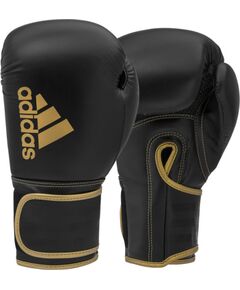 adidas HYBRID 80 ADIH80 boksa cimdi melns zelts - 16 oz Боксерская экипировка