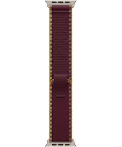 APPLE 49mm Burgundy Trail Loop - S/M - Natural Titanium Finish Smart-Watch aksesuāri