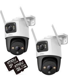 Komplekts 2 IP kameras IMOU Cruiser Dual 10MP (5MP + 5MP) ar 32GB atmiņas kartēm Video novērošanas kameras