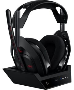 LogitechG ASTRO A50 (Gen 5) Black - Kabelloses LIGHTSPEED Gaming-Headset und Basisstation mit PLAYSYNC Audio Austiņas
