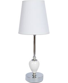 Table lamp BOLS H41,5cm, white Lampas ar tekstila vai sint. abažūru