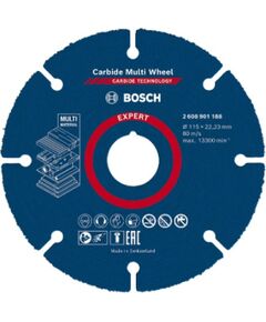 Griešanas disks Bosch 2608901188; 115x22,23 mm Zāģripas