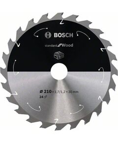 Griešanas disks Bosch Standard for Wood 2608837713; 210x30 mm; Z24 Zāģripas