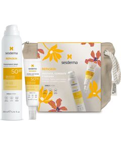Sesderma Set Sesderma: Repaskin Transparent, Hydrating & Protecting, Sunscreen Spray, SPF 50, 200 ml + Repaskin, Protecting & Repairing, Before Sun Exposure, Fluid, For Face, SPF 50, 50 ml Unisex Dāvanu komplekti