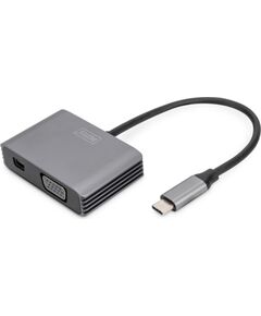 DIGITUS Adapter USB-C St. -> VGA Bu./MiniDP Bu. 4K/30Hz 20cm Adapteri