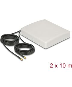 Delock LTE MIMO Antenne 2xSMA Stecker 8dBi direktional + Anschlusskabel RG58 10m TV Antenas
