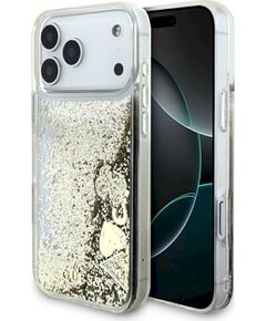 Guess Liq case Glitter 4 Charms Aizsargapvalks priekš iPhone 17 Pro Max / zelta Neoriģinālie Maciņi