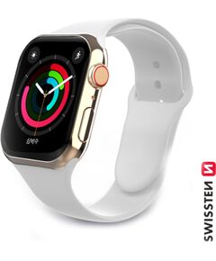 Swissten Silikona Siksniņa priekš Apple Watch 1/2/3/4/5/6/SE / 38 mm / 40 mm / Balta Smart-Watch aksesuāri