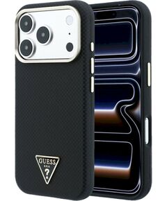 Guess Kevlar Triangle Logo MagSafe Aizsargapvalks priekš iPhone 18 Pro / 17 Pro / melns Neoriģinālie Maciņi