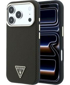 Guess Kevlar Triangle Logo MagSafe Aizsargapvalks priekš iPhone 18 Pro / 17 Pro / brūns Neoriģinālie Maciņi