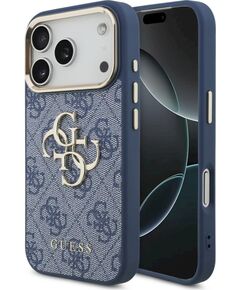 Guess 4G Big 4G Classic Logo Case Aizsargapvalks priekš iPhone 18 Pro / blue gold Neoriģinālie Maciņi