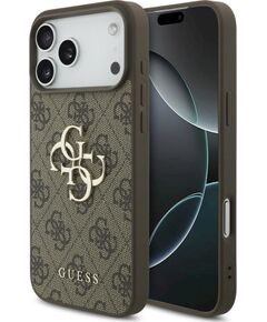 Guess 4G Big Logo Case Aizsargapvalks priekš iPhone 18 Pro / iPhone 17 Pro / brūns Neoriģinālie Maciņi