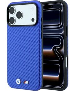 BMW M Carbon Metal Logo MagSafe Защитный чехол для iPhone 18 Pro / 17 Pro / синий Чехлы - альтернативные
